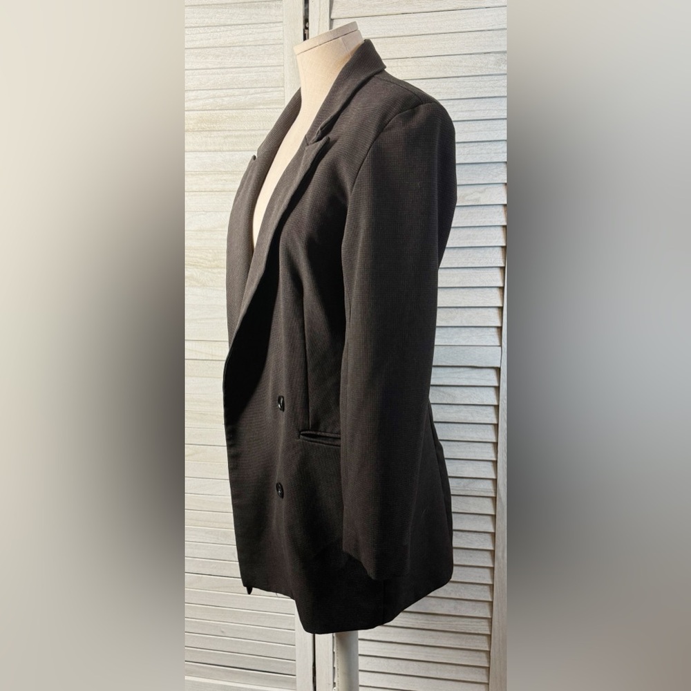 Rachel Zoe Double Breasted Blazer Brown Tailored Office Chic Jacket Size M - Picture 3 of 12